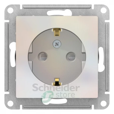 ATN000445 - ATLASDESIGN РОЗЕТКА с заземлением со шторками, 16А, механизм, ЖЕМЧУГ