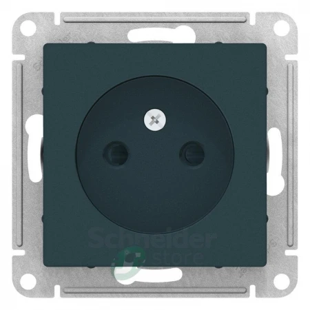 ATN000849 - ATLASDESIGN РОЗЕТКА без заземления со шторками, 16А, механизм, ИЗУМРУД