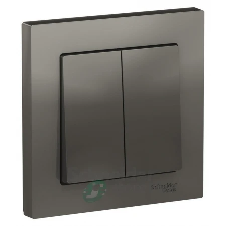 ATN000952 - ATLASDESIGN 2-клавишный ВЫКЛЮЧАТЕЛЬ, сх.5, 10АХ, в сборе, СТАЛЬ