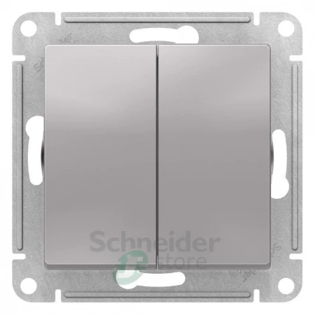 ATN000351 - ATLASDESIGN 2-клавишный ВЫКЛЮЧАТЕЛЬ, сх.5, 10АХ, механизм, АЛЮМИНИЙ