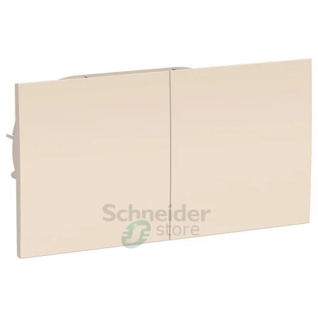 ATN000228 - ATLASDESIGN РОЗЕТКА двойн. с заземл.со штор.со сдвиж. крышк, 16А, в сборе, БЕЖ