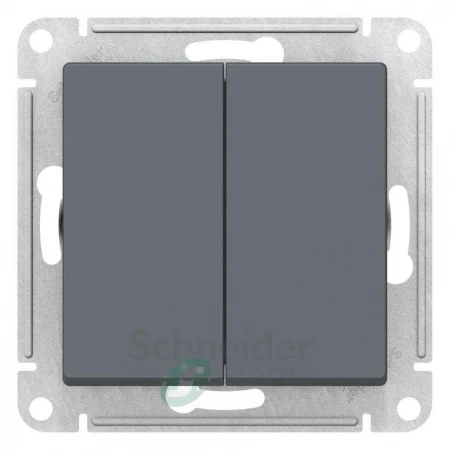 ATN000765 - ATLASDESIGN 2-клавишный ПЕРЕКЛЮЧАТЕЛЬ, сх.6/2, 10АХ, механизм, ГРИФЕЛЬ