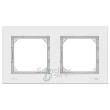 ATN440102 - ATLASDESIGN AQUA 2-постовая РАМКА IP44, БЕЛЫЙ