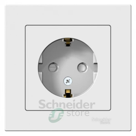 ATN000144 - ATLASDESIGN РОЗЕТКА с заземлением со шторками, 16А, в сборе, БЕЛЫЙ