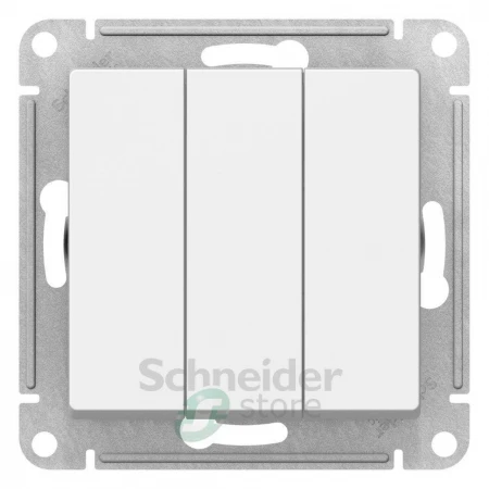 ATN000131 - ATLASDESIGN 3-клавишный ВЫКЛЮЧАТЕЛЬ, сх.1+1+1, 10АХ, механизм, БЕЛЫЙ