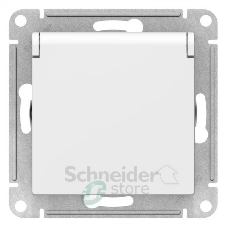ATN000146 - ATLASDESIGN РОЗЕТКА с заземл. со шторками с крышкой, 16А, IP20, механизм, БЕЛЫЙ