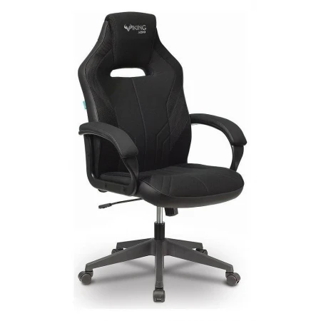 Геймерское кресло Viking 3 Aero, черный, кожа искусственная, ткань