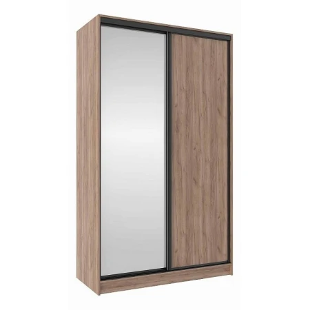 Шкафы-купе 2-х дверный Домашний дуб табачный Craft, зеркальный 