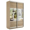Шкафы-купе 2-х дверный Экспресс Комби дуо дуб сонома, зеркальный 