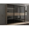 Шкафы-купе 3-х дверный Кааппи 12 дуб харбор эспрессо, черный 