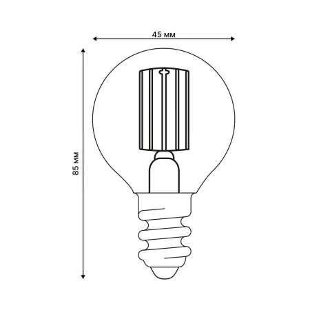 Лампа светодиодная Uniel E14 4W 3000K прозрачная LED-G45-4W/3000K/E14/CL GLY01TR UL-00011938