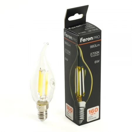 Лампа светодиодная Feron.PRO LB-1216 Свеча на ветру E14 960LM 6W 175-265V 2700K 51262