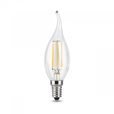 Лампа светодиодная филаментная Gauss E14 7W 2700К прозрачная 104801107