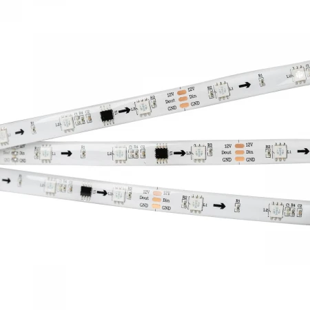 Светодиодная влагозащищенная лента Arlight 7,2W/m 30LED/m 5060SMD разноцветная 5M SPI-SE-B30-10mm 12V RGB-PX3 026369(2)