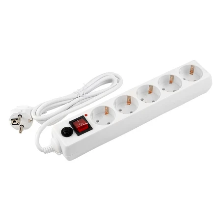 Сетевой фильтр General GPS-5-16-3x1-700-W, 5 мест, 16А, 3x1 мм2, 7 м, белый