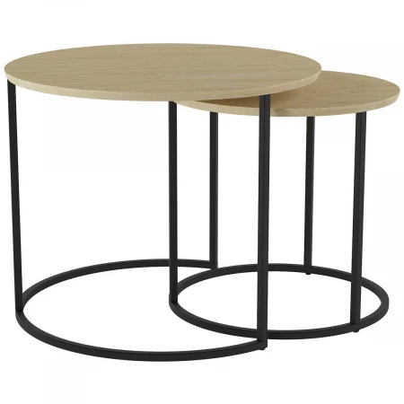 Комплект журнальных столов Калифорния Лесли Дуб янтарный/Черный 9892332101