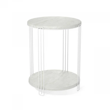 Кофейный стол Sheffilton SHT-CT33-1 белый муар/бетон лофт 2690789101