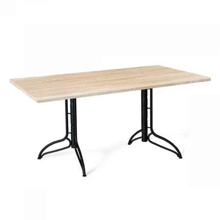 Кухонный стол Sheffilton SHT-TU20/120/80 МДФ черный муар/дуб сонома светлый 6897890901