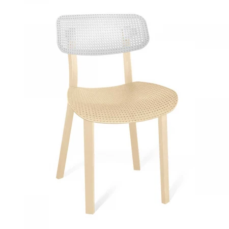 Кухонный стул Sheffilton SHT-S85 белый/бежевый /бежевый 2304646301