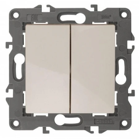 14-1106-02 ЭРА Переключатель двойной, 10АХ-250В, IP20, Эра Elegance, сл.кость