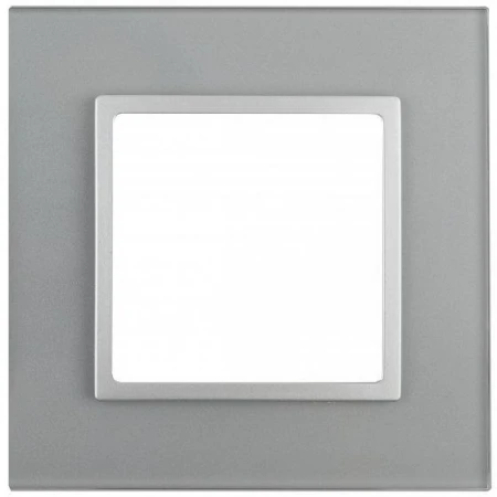 14-5101-03 ЭРА Рамка на 1 пост, стекло, Эра Elegance, алюминий+алюм