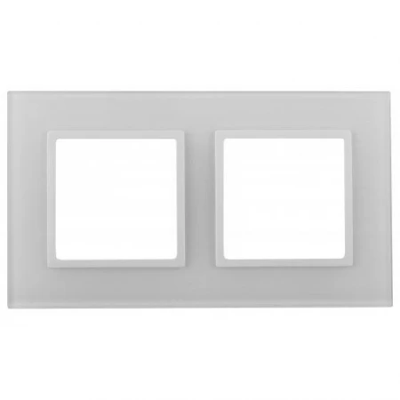 14-5102-01 ЭРА Рамка на 2 поста, стекло, Эра Elegance, белый+бел