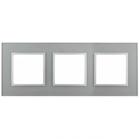 14-5103-03 ЭРА Рамка на 3 поста, стекло, Эра Elegance, алюминий+алюм