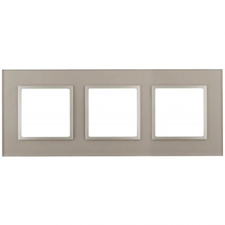 14-5103-04 ЭРА Рамка на 3 поста, стекло, Эра Elegance, шампань+шамп