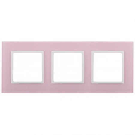 14-5103-30 ЭРА Рамка на 3 поста, стекло, Эра Elegance, розовый+бел