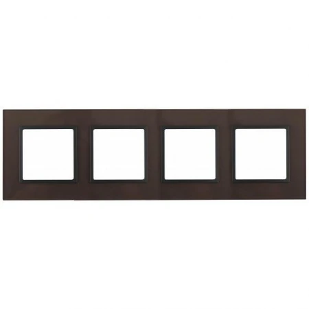 14-5104-13 ЭРА Рамка на 4 поста, стекло, Эра Elegance, бронза+антр