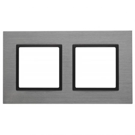 14-5202-42 ЭРА Рамка на 2 поста, металл, Эра Elegance, титан+антр