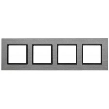 14-5204-42 ЭРА Рамка на 4 поста, металл, Эра Elegance, титан+антр