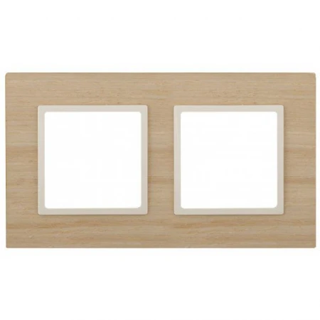 14-5302-11 ЭРА Рамка на 2 поста, дерево, Эра Elegance, клён+сл.кость