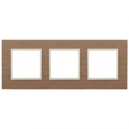 14-5303-07 ЭРА Рамка на 3 поста, дерево, Эра Elegance, ясень+сл.кость