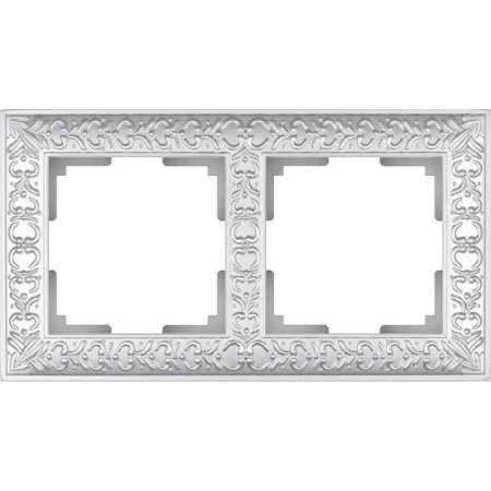 Рамка на 2 поста antik жемчужный